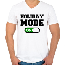 PRINTFASHION Holiday - Férfi V-nyakú póló - Fehér férfi póló