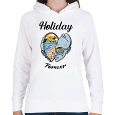 PRINTFASHION Holiday forever - Nyaralás - Női kapucnis pulóver - Fehér