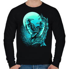 PRINTFASHION Holló - Férfi pulóver - Fekete férfi pulóver, kardigán