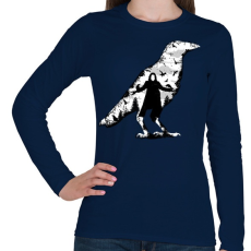 PRINTFASHION Holló - Női hosszú ujjú póló - Sötétkék