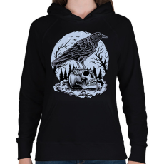 PRINTFASHION Holló  - Női kapucnis pulóver - Fekete