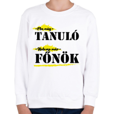 PRINTFASHION Holnap már főnök - Gyerek pulóver - Fehér gyerek pulóver, kardigán