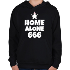 PRINTFASHION HOME ALONE 666 - Gyerek kapucnis pulóver - Fekete gyerek pulóver, kardigán