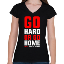 PRINTFASHION Home GYM - Női V-nyakú póló - Fekete női póló