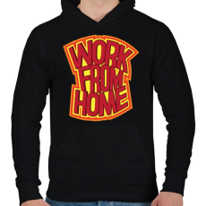 PRINTFASHION Home office - Férfi kapucnis pulóver - Fekete
