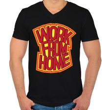 PRINTFASHION Home office - Férfi V-nyakú póló - Fekete férfi póló