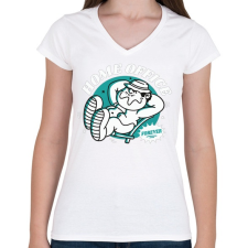 PRINTFASHION home office forewer - Női V-nyakú póló - Fehér női póló