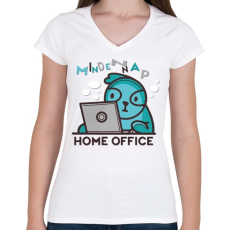PRINTFASHION HOME OFFICE MINDEN NAP - Női V-nyakú póló - Fehér