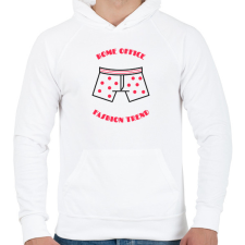 PRINTFASHION HOMEOFFICEGATYA - Férfi kapucnis pulóver - Fehér férfi pulóver, kardigán