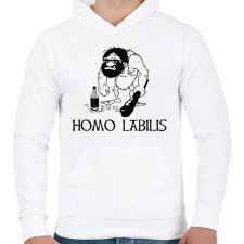 PRINTFASHION homo labilis - Férfi kapucnis pulóver - Fehér férfi pulóver, kardigán