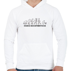 PRINTFASHION Homo micofanaticus (világos) - Férfi kapucnis pulóver - Fehér