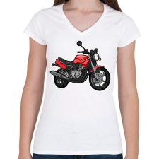 PRINTFASHION Honda Cb 500 y pc32 - Női V-nyakú póló - Fehér női póló