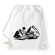 PRINTFASHION honda transalp hegyekben2 - Sportzsák, Tornazsák - Fehér tornazsák