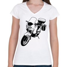PRINTFASHION honda transalp - Női V-nyakú póló - Fehér