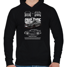 PRINTFASHION Honda TYPE R - Férfi kapucnis pulóver - Fekete