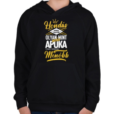 PRINTFASHION Hondás apuka - Gyerek kapucnis pulóver - Fekete