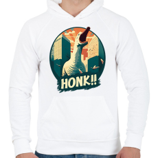 PRINTFASHION Honk! - Férfi kapucnis pulóver - Fehér
