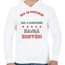 PRINTFASHION Honvéd - Férfi kapucnis pulóver - Fehér