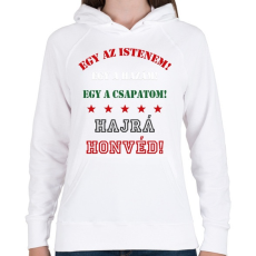 PRINTFASHION Honvéd - Női kapucnis pulóver - Fehér