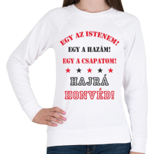 PRINTFASHION Honvéd - Női pulóver - Fehér női pulóver, kardigán