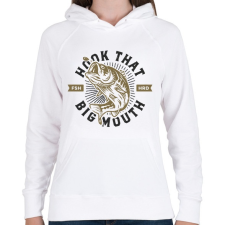 PRINTFASHION Hook that big mouth - Női kapucnis pulóver - Fehér női pulóver, kardigán