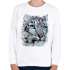 PRINTFASHION Hópárduc - kék szemmel - Gyerek pulóver - Fehér