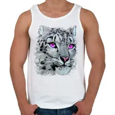 PRINTFASHION Hópárduc - lila szemmel - Férfi atléta - Fehér atléta, trikó