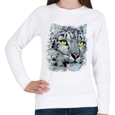 PRINTFASHION Hópárduc - sárga szemmel - Női pulóver - Fehér
