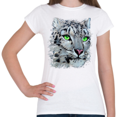 PRINTFASHION Hópárduc - zöld szemmel - Női póló - Fehér