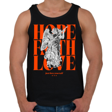 PRINTFASHION Hope Faith Love - Férfi atléta - Fekete