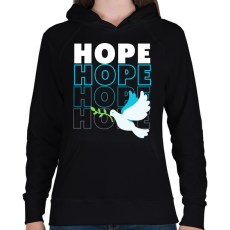 PRINTFASHION Hope felirat - Női kapucnis pulóver - Fekete