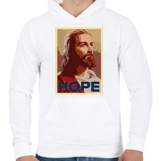 PRINTFASHION Hope - Férfi kapucnis pulóver - Fehér