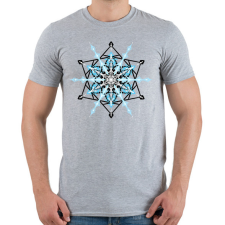 PRINTFASHION Hópehely mandala - kék - Férfi póló - Sport szürke férfi póló