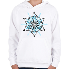 PRINTFASHION Hópehely mandala - kék - Gyerek kapucnis pulóver - Fehér