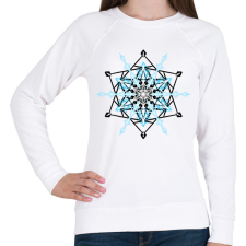 PRINTFASHION Hópehely mandala - kék - Női pulóver - Fehér női pulóver, kardigán