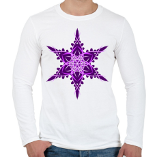PRINTFASHION Hópehely mandala - lila - Férfi hosszú ujjú póló - Fehér