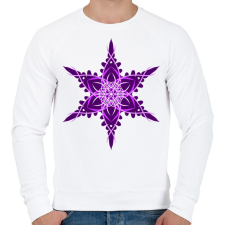 PRINTFASHION Hópehely mandala - lila - Férfi pulóver - Fehér férfi pulóver, kardigán