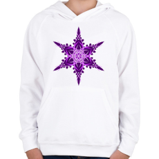 PRINTFASHION Hópehely mandala - lila - Gyerek kapucnis pulóver - Fehér