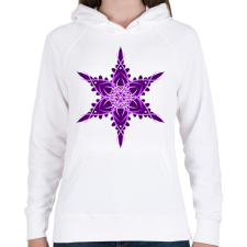 PRINTFASHION Hópehely mandala - lila - Női kapucnis pulóver - Fehér női pulóver, kardigán