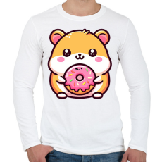 PRINTFASHION Hörcsög fánkkal - Férfi hosszú ujjú póló - Fehér