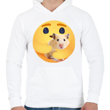 PRINTFASHION Hörcsög - Férfi kapucnis pulóver - Fehér férfi pulóver, kardigán