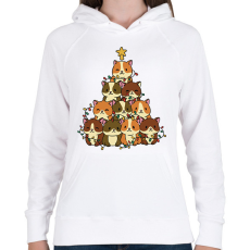 PRINTFASHION Hörcsög karácsonyfa - Női kapucnis pulóver - Fehér