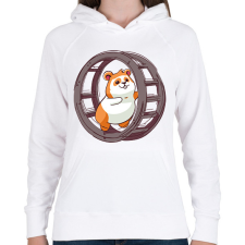 PRINTFASHION Hörcsög - Női kapucnis pulóver - Fehér női pulóver, kardigán