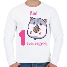 PRINTFASHION Hörcsögös minta - Férfi pulóver - Fehér