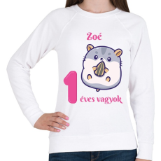 PRINTFASHION Hörcsögös minta - Női pulóver - Fehér