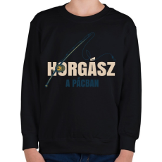 PRINTFASHION Horgász a pácban - Gyerek pulóver - Fekete