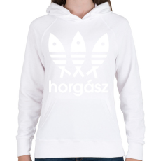 PRINTFASHION Horgász adidas márkaparódia - Női kapucnis pulóver - Fehér