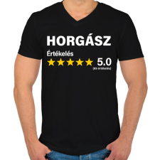 PRINTFASHION Horgász Értékelés ***** 5.0 (69 értékelés) - Férfi V-nyakú póló - Fekete férfi póló