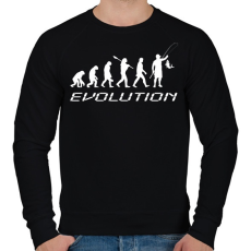 PRINTFASHION horgász evolúcio fehér - Férfi pulóver - Fekete