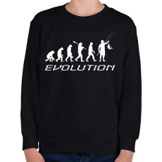 PRINTFASHION horgász evolúcio fehér - Gyerek pulóver - Fekete